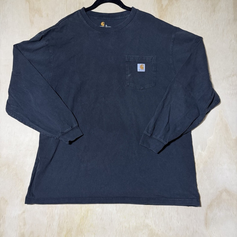 Carhartt Pocket T Shirt Men's XL Black Original Fit‎ Long Sleeve Workwear Tee